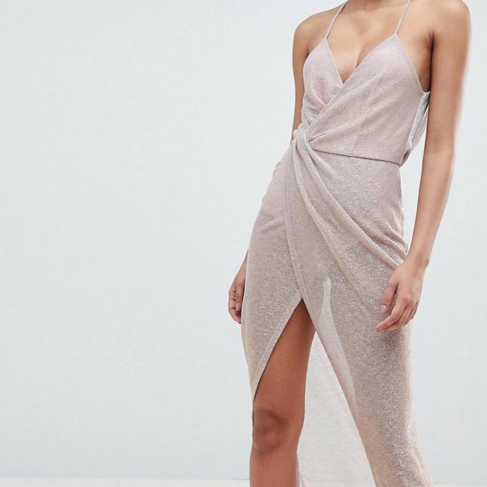 Rose gold maxi dress